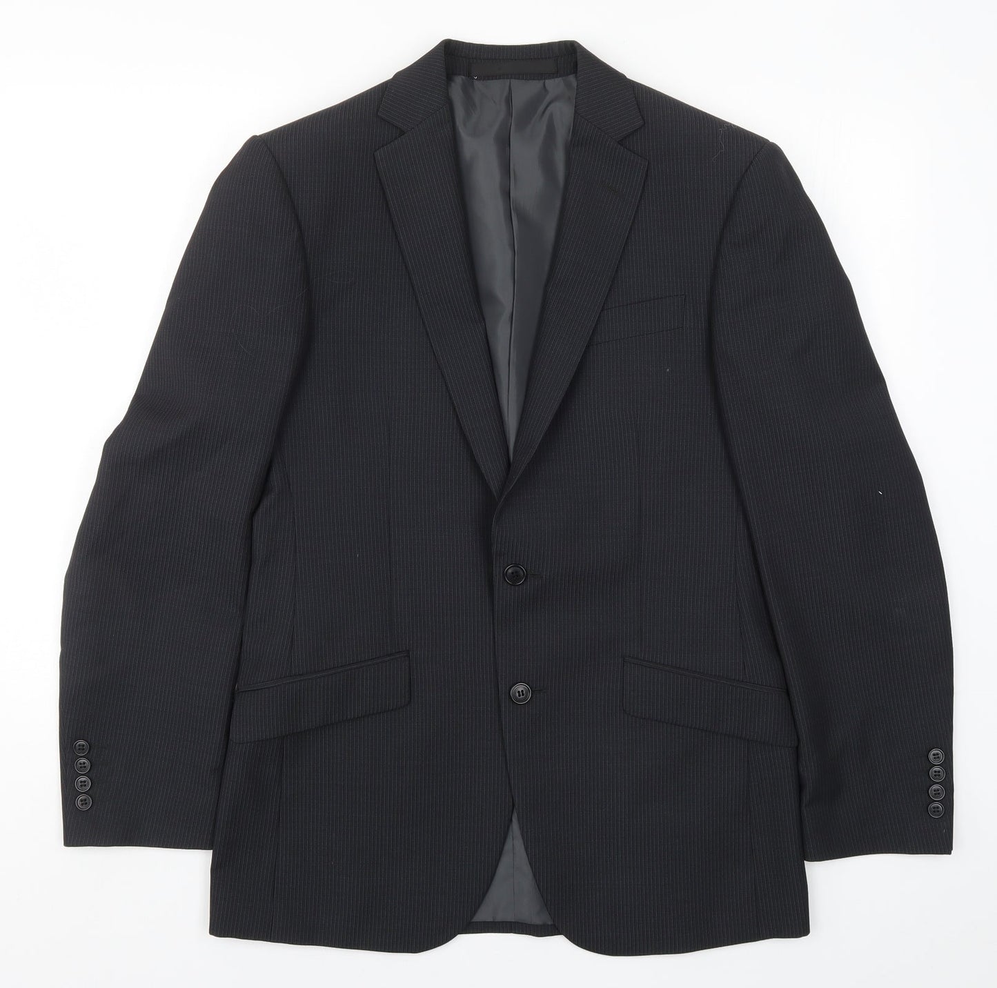 Marks and Spencer Mens Grey Striped  Jacket Suit Jacket Size 38