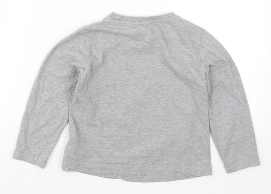 Preworn Boys Grey Solid   Pyjama Top Size 5-6 Years  - Minions I Won't Bite