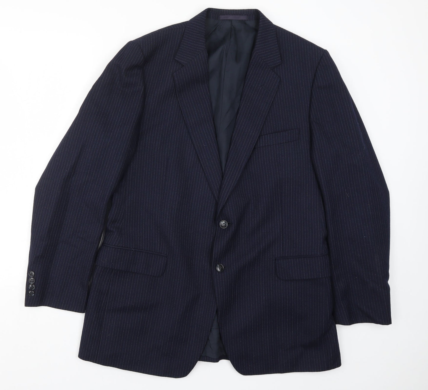 St Michael Mens Blue Striped  Jacket Suit Jacket Size 42