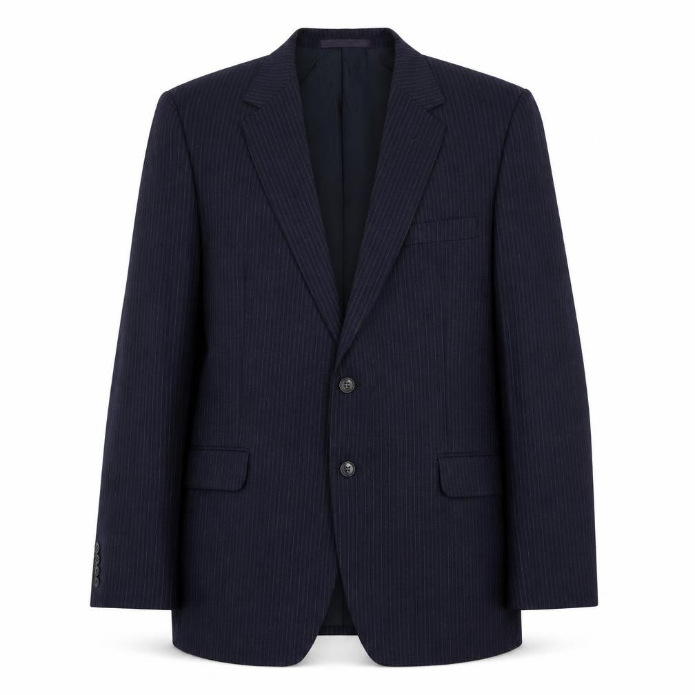 St Michael Mens Blue Striped  Jacket Suit Jacket Size 42