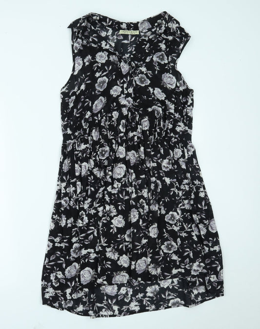 Innocence Womens Black Floral  A-Line  Size 10