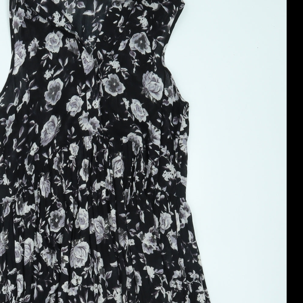 Innocence Womens Black Floral  A-Line  Size 10