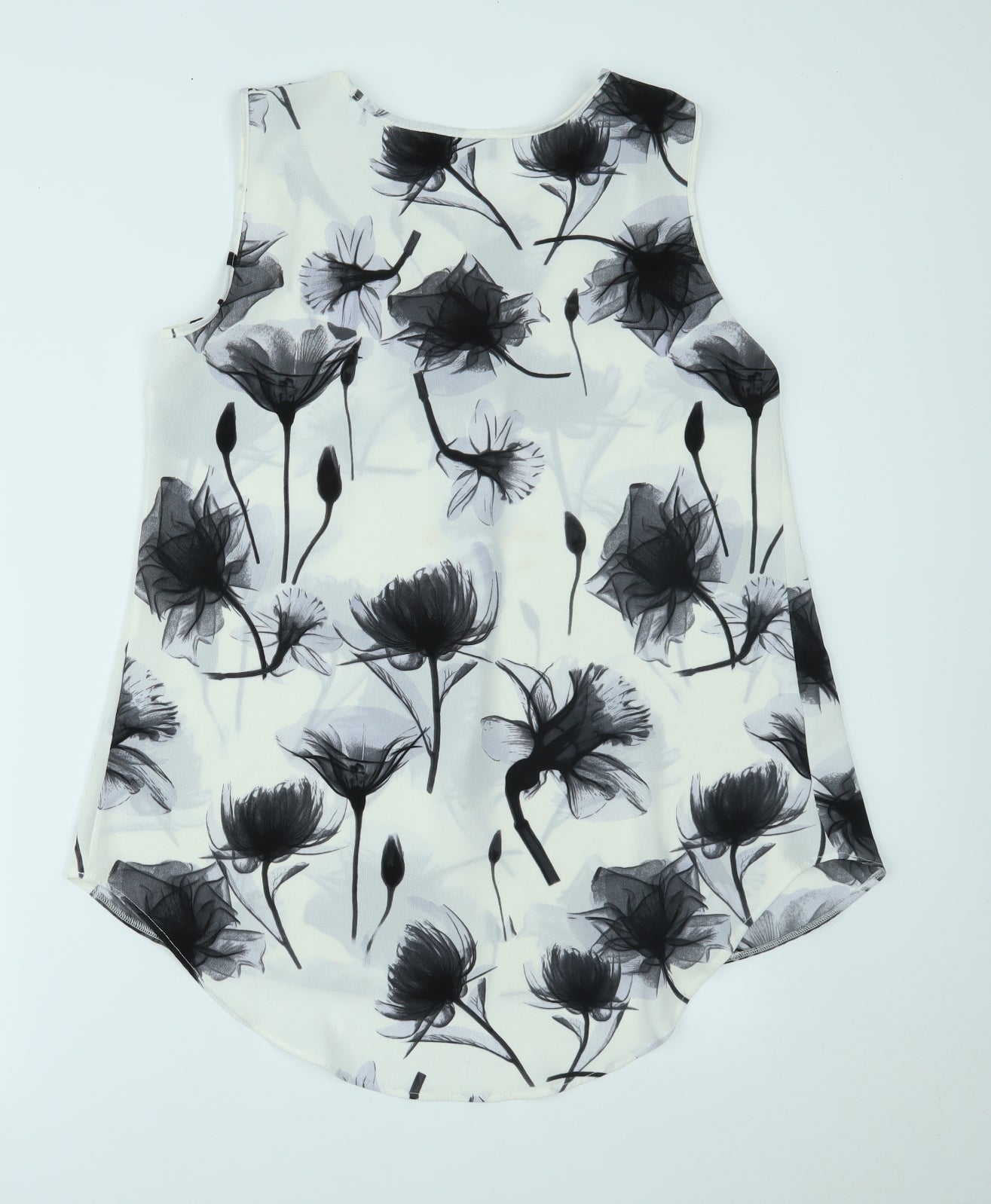 Saloos Womens White Floral  Basic Tank Size 14