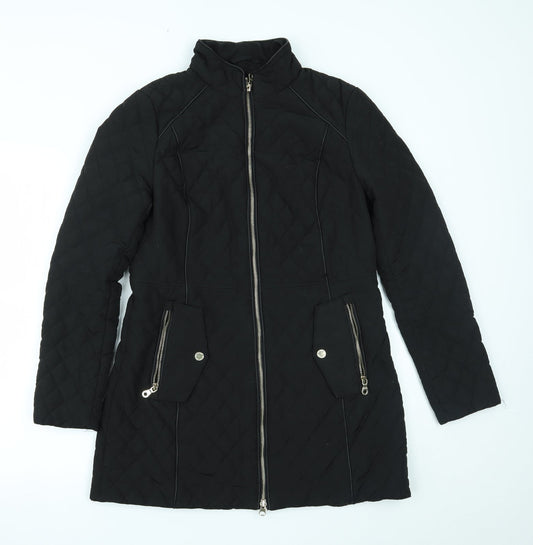 Preworn Womens Black   Overcoat Coat Size 10