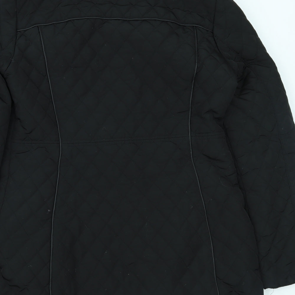 Preworn Womens Black   Overcoat Coat Size 10