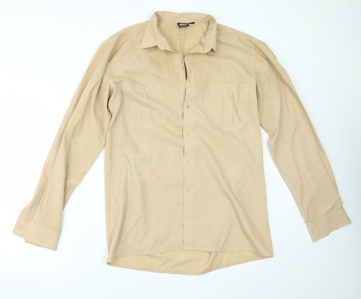 htex Mens Beige    Button-Up Size L