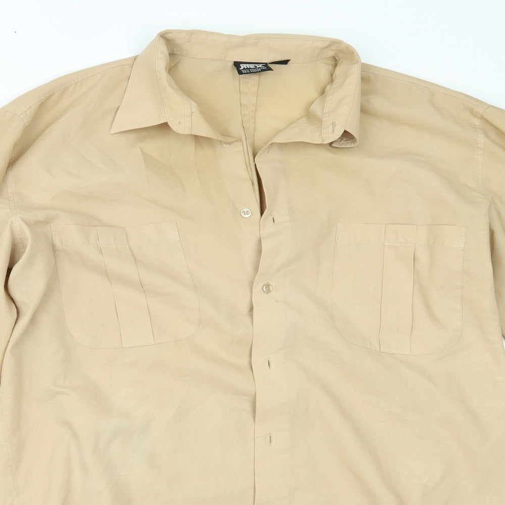htex Mens Beige    Button-Up Size L