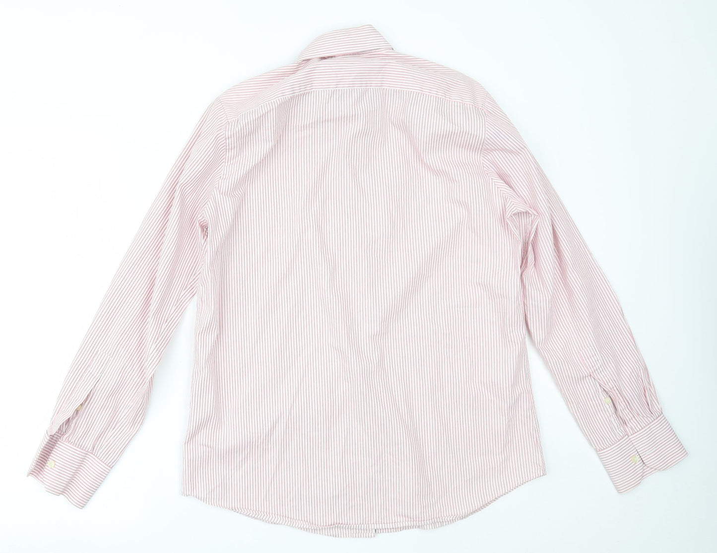 Kenneth Cole Mens Pink Striped   Button-Up Size 15