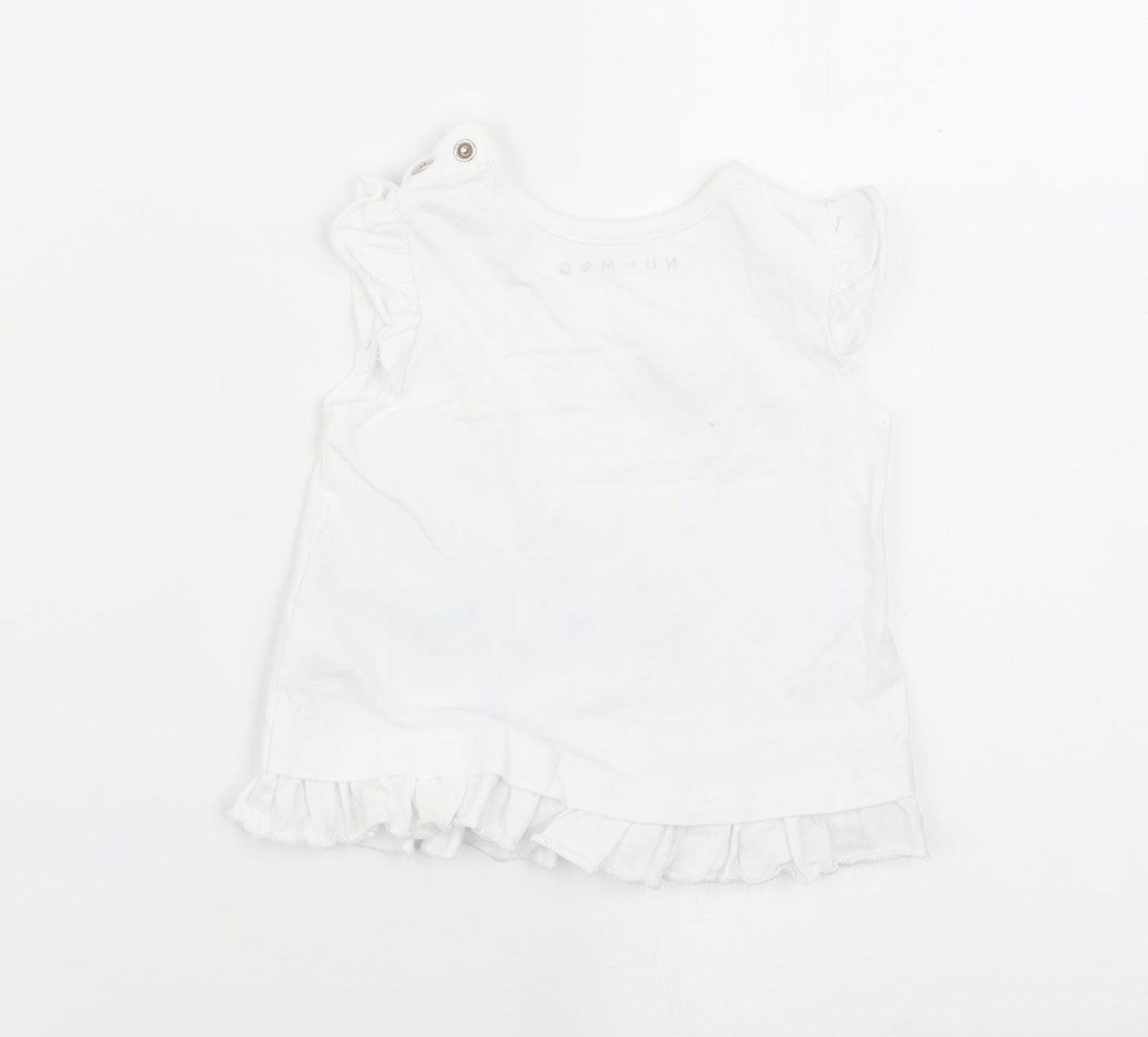Nutmeg Girls White   Basic Tank Size 3-6 Months