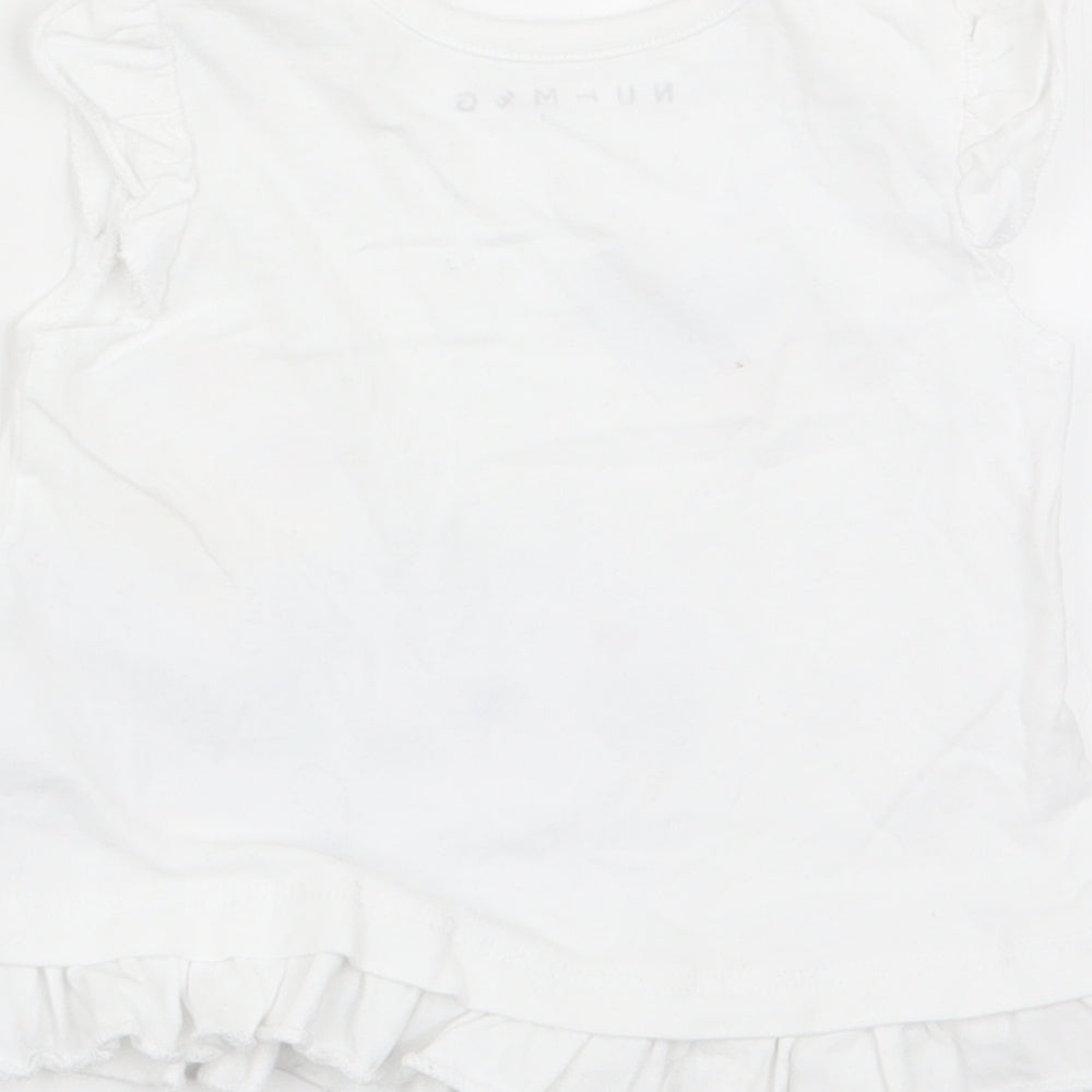 Nutmeg Girls White   Basic Tank Size 3-6 Months