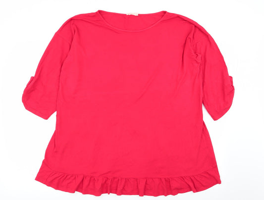 indigo and co Womens Red   Basic T-Shirt Size XL