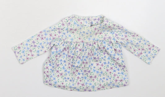 Marks and Spencer Girls White Floral  Fit & Flare  Size 6-9 Months