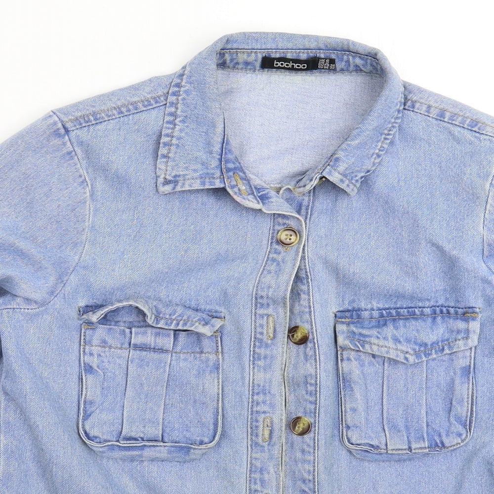 Boohoo Womens Blue  Denim Jacket  Size 6