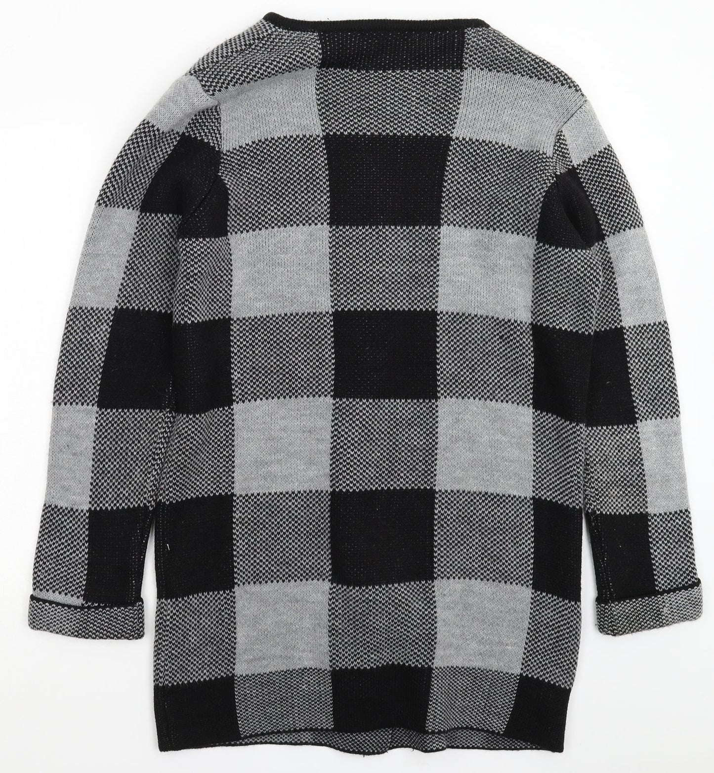 Select Womens Grey Check Knit Cardigan Jumper Size 16