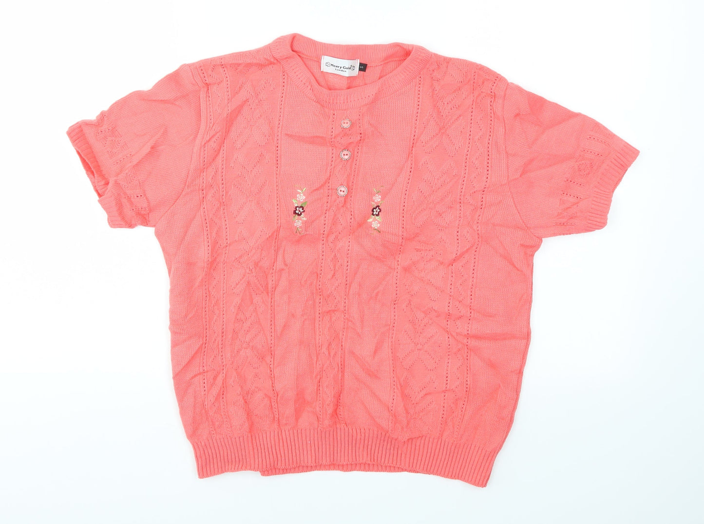Merry gold Womens Pink   Basic T-Shirt Size S