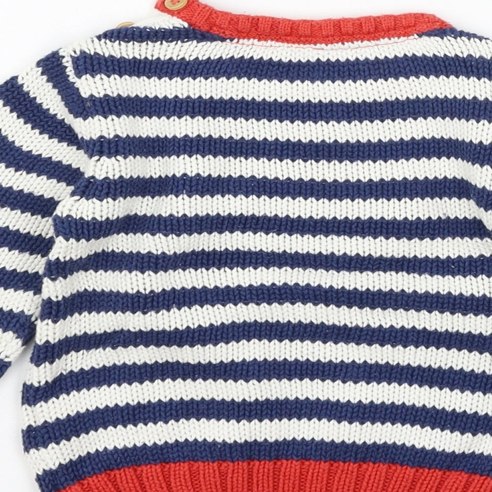 TU Baby Blue Striped Knit Pullover Jumper Size 9-12 Months  - Polar Bear