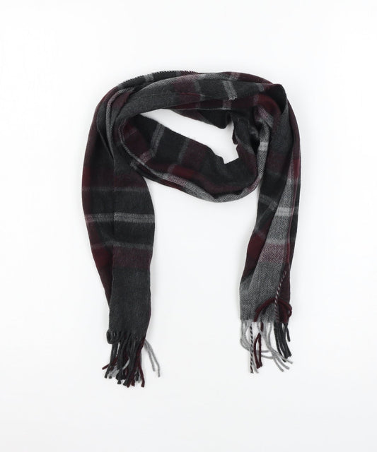 River isand Mens Grey Plaid Knit Rectangle Scarf Scarf One Size
