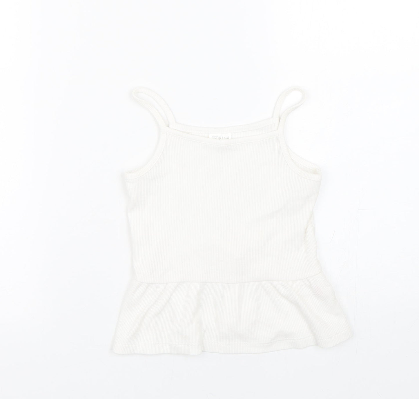 F&F Girls White   Basic Tank Size 6-7 Years