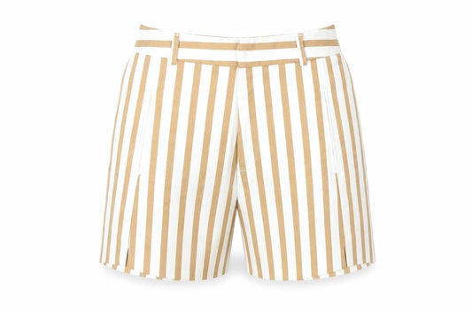 Stradivarius Womens Brown Striped  Paperbag Shorts Size 8