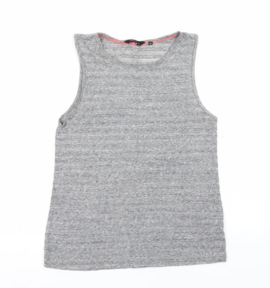 New Look Womens Grey Striped  Basic Tank Size 10
