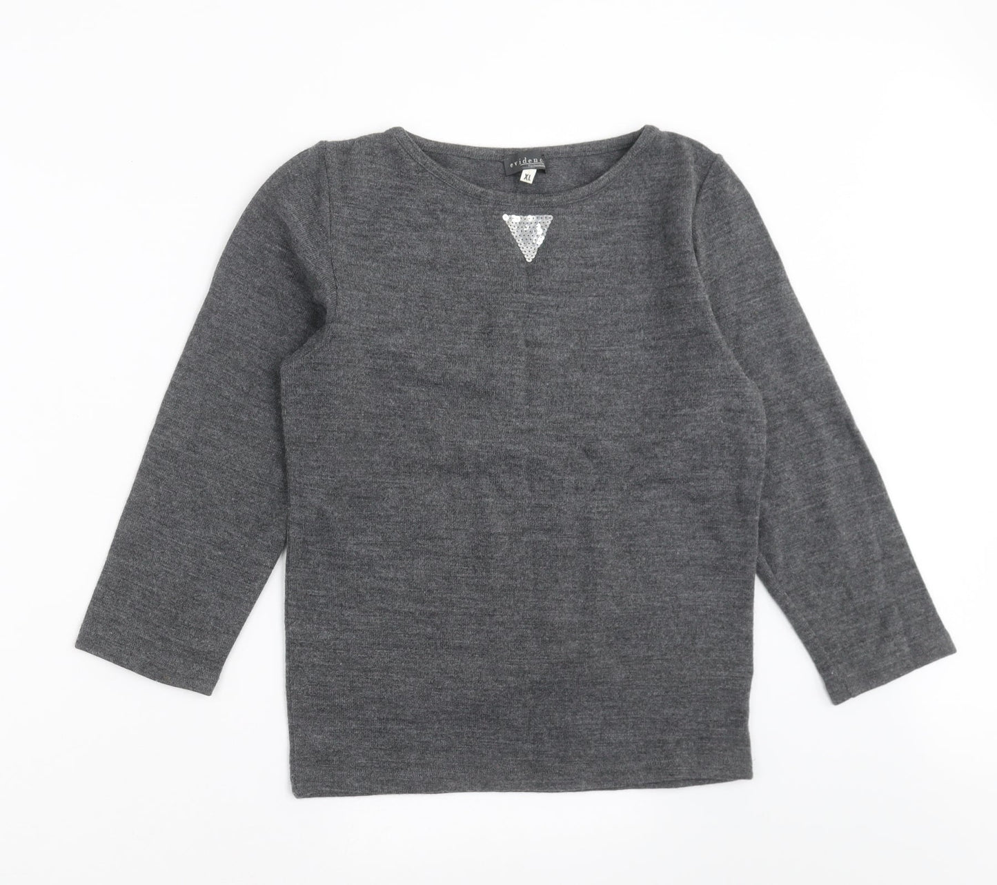 Evidence Womens Grey  Knit Pullover Jumper Size XL  - sequins