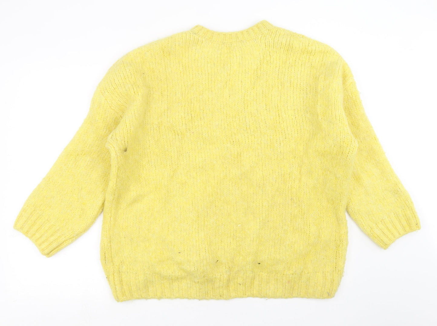 New Look Womens Yellow  Knit Pullover Jumper Size L