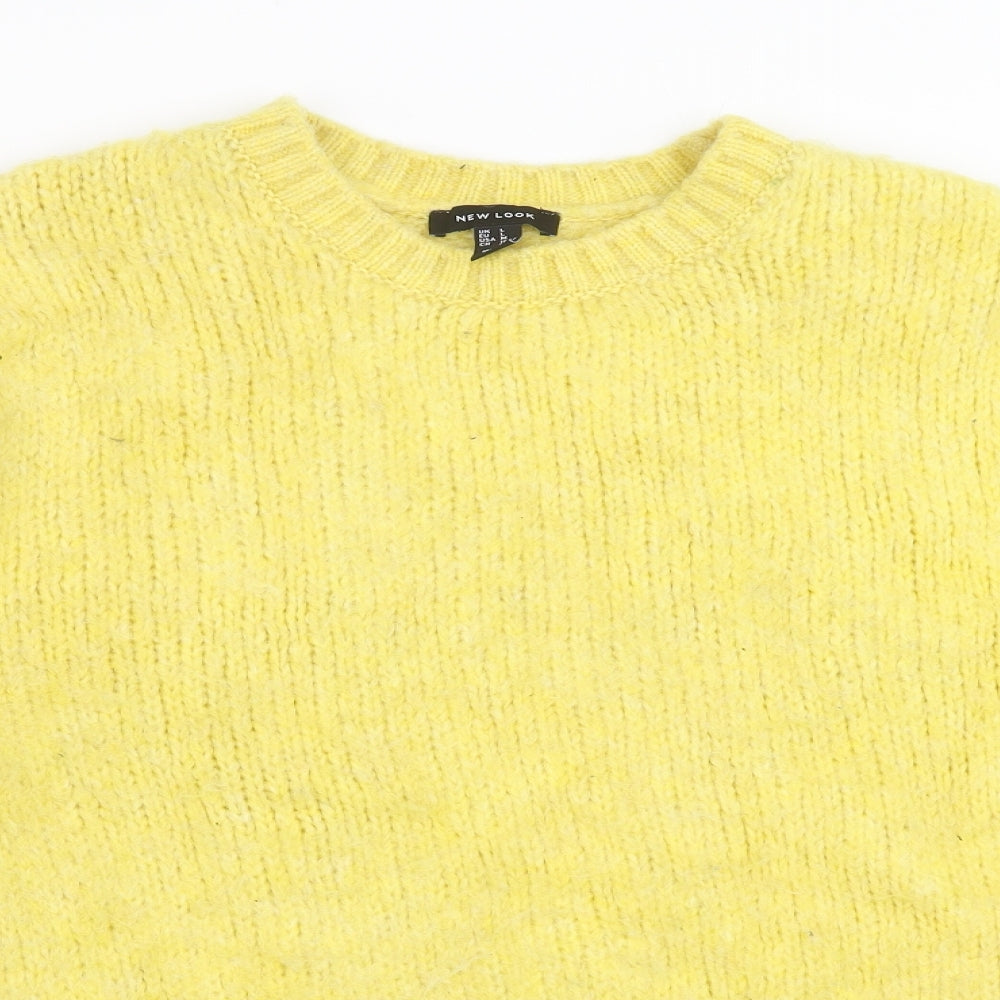 New Look Womens Yellow  Knit Pullover Jumper Size L