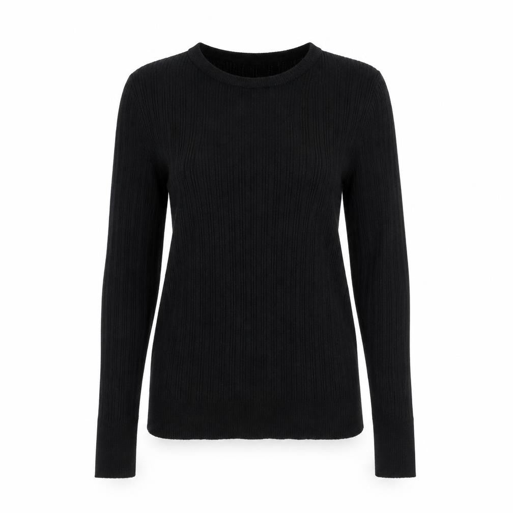 Primark Womens Black Striped Knit Pullover Jumper Size L