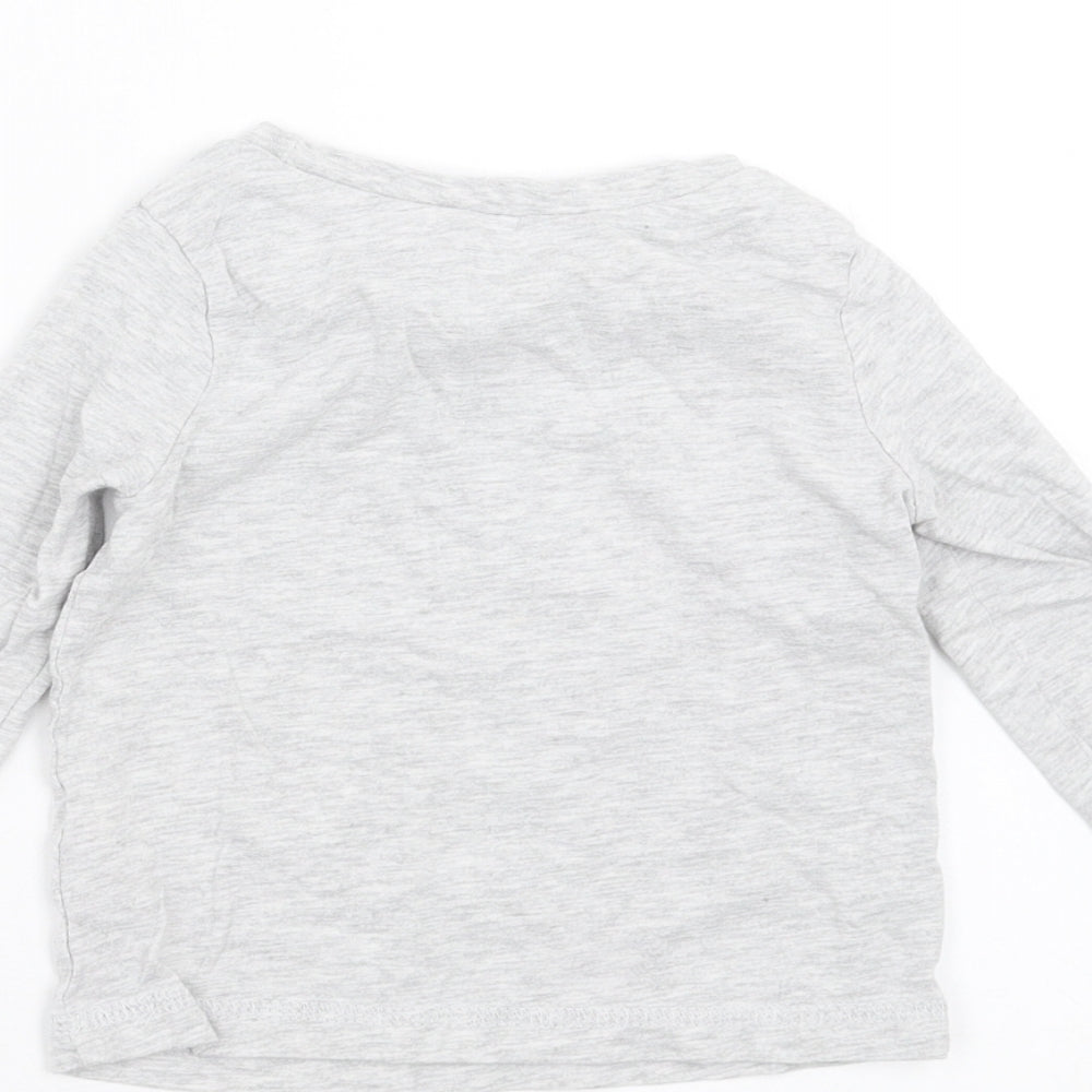 George Baby Grey   Basic T-Shirt Size 12-18 Months  - zooming off to sleep