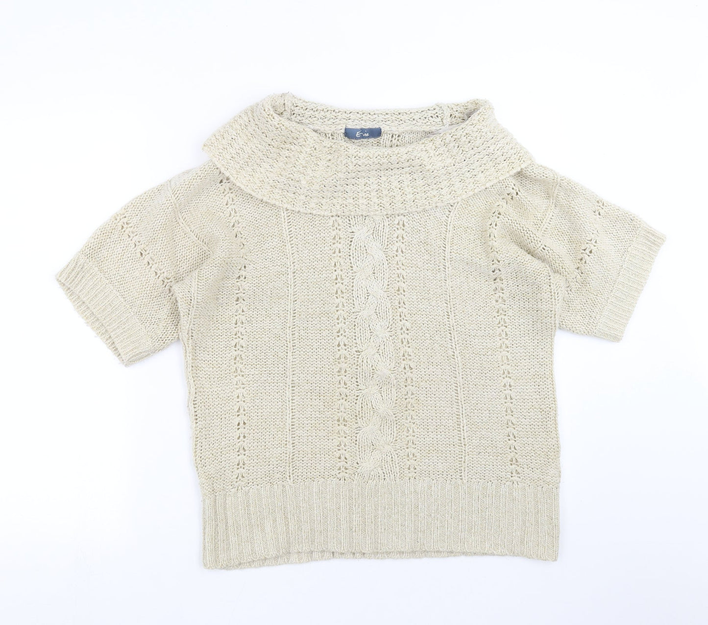 Evie  Womens Beige  Knit Pullover Jumper Size 16