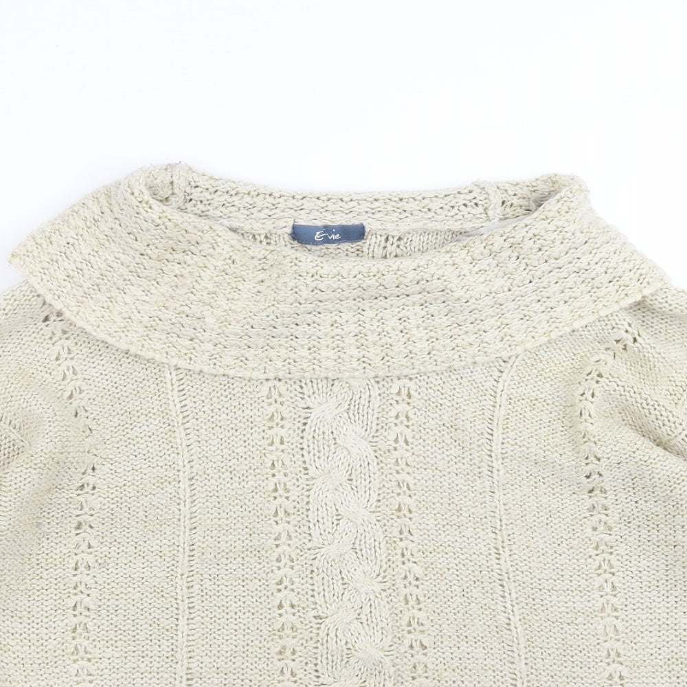 Evie  Womens Beige  Knit Pullover Jumper Size 16
