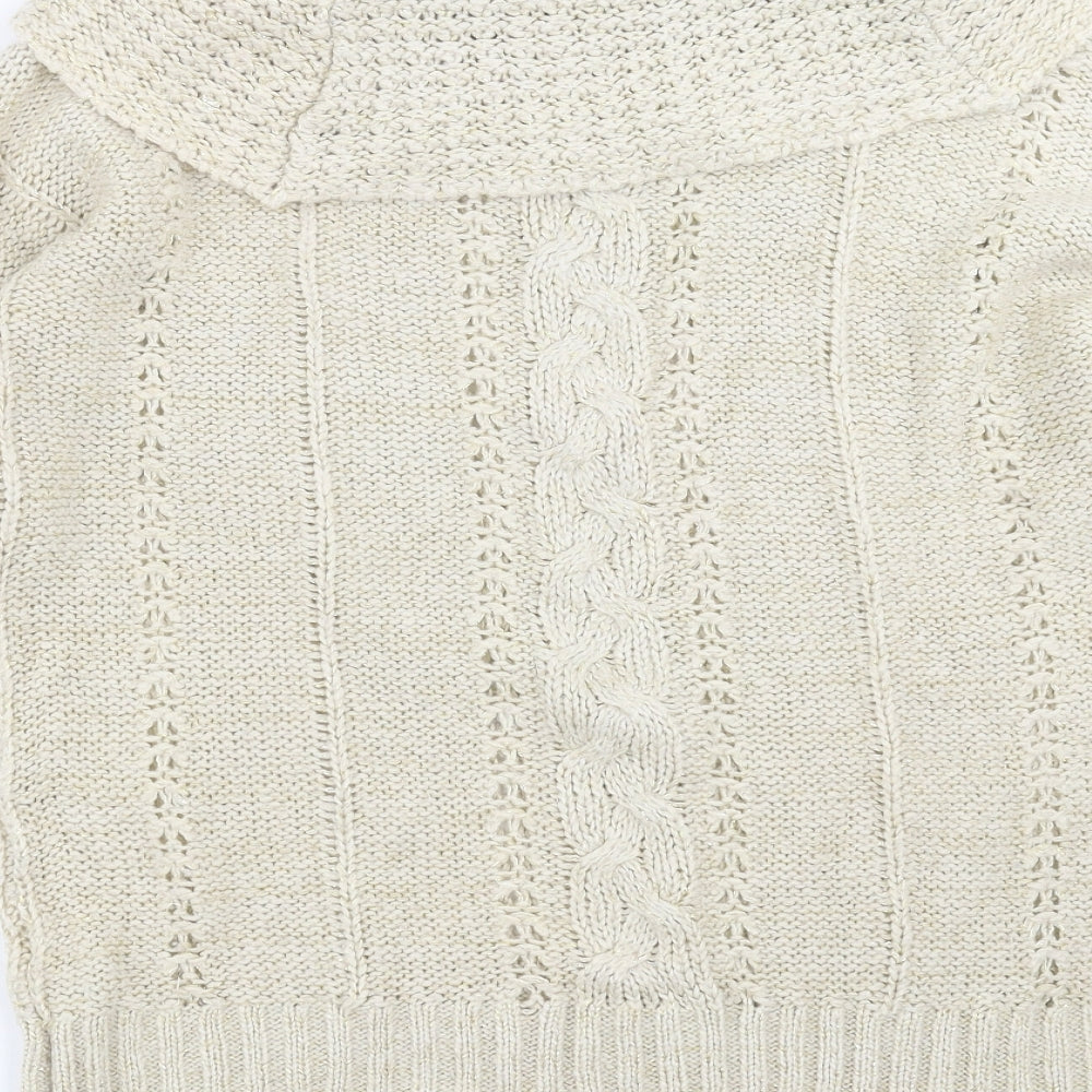 Evie  Womens Beige  Knit Pullover Jumper Size 16