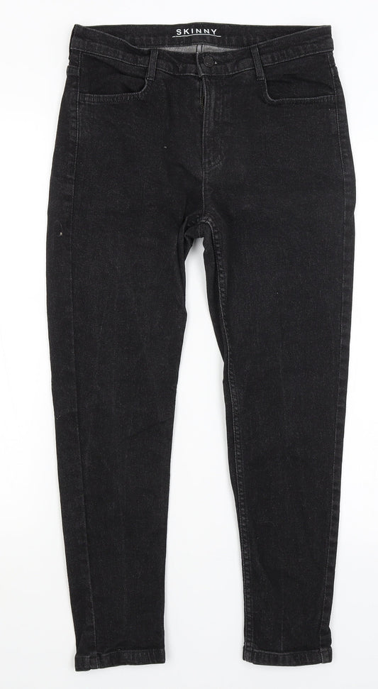M7S Womens Black   Straight Jeans Size 10 L24 in