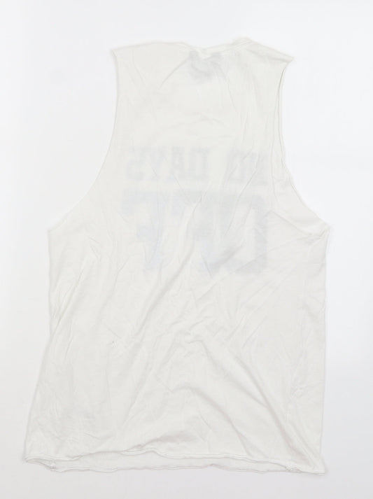 New Look Womens White   Basic Tank Size 8  - No Days Off