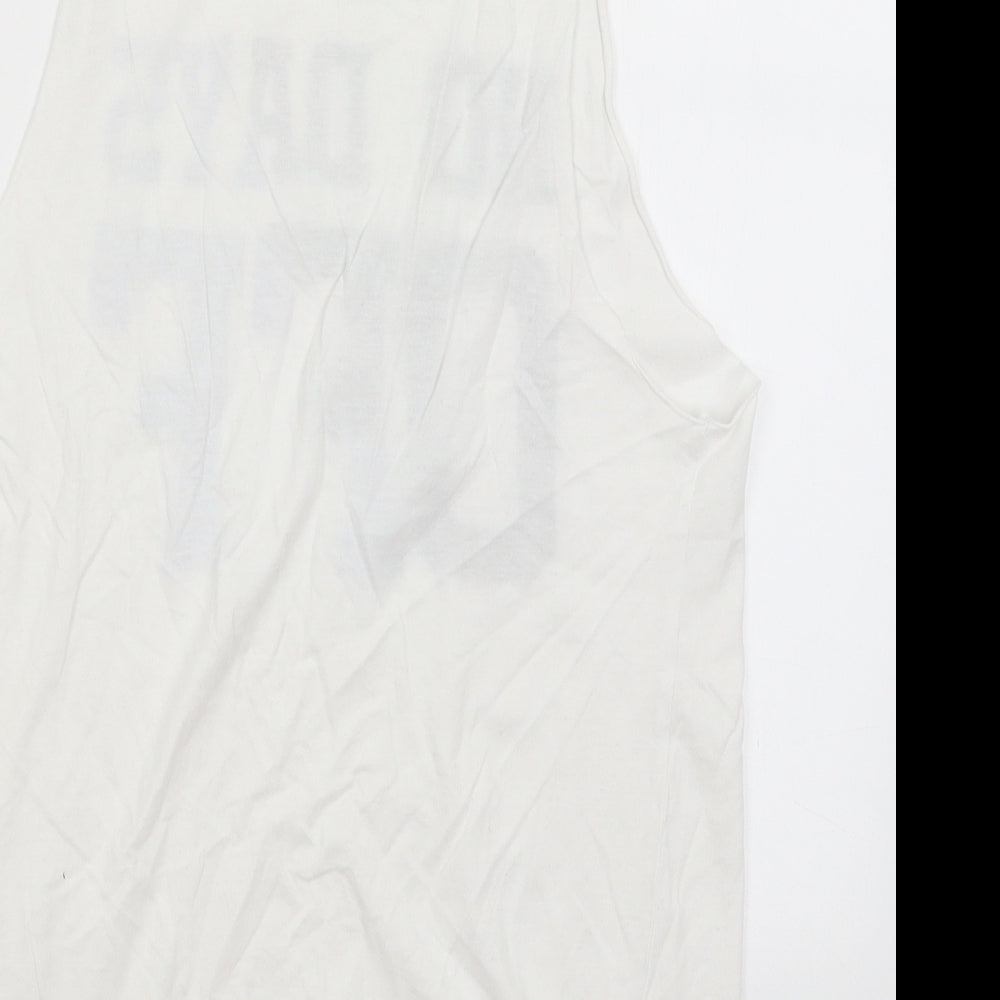 New Look Womens White   Basic Tank Size 8  - No Days Off