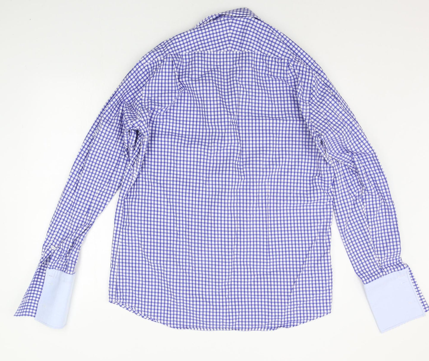 Carducci Mens Blue Geometric   Button-Up Size 16.5