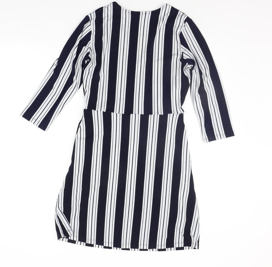 H&M Womens Blue Striped  A-Line  Size XS