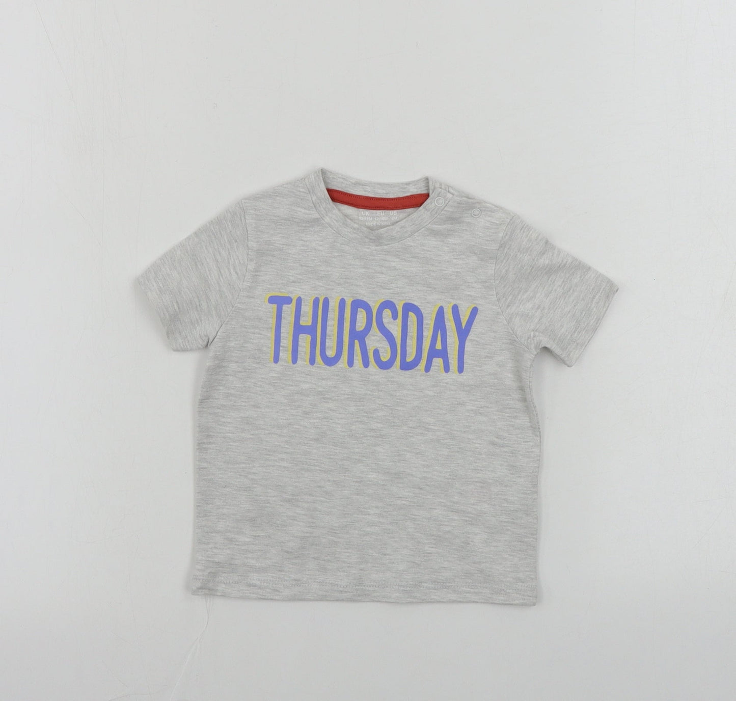 F&F  Boys Grey   Basic T-Shirt Size 12-18 Months