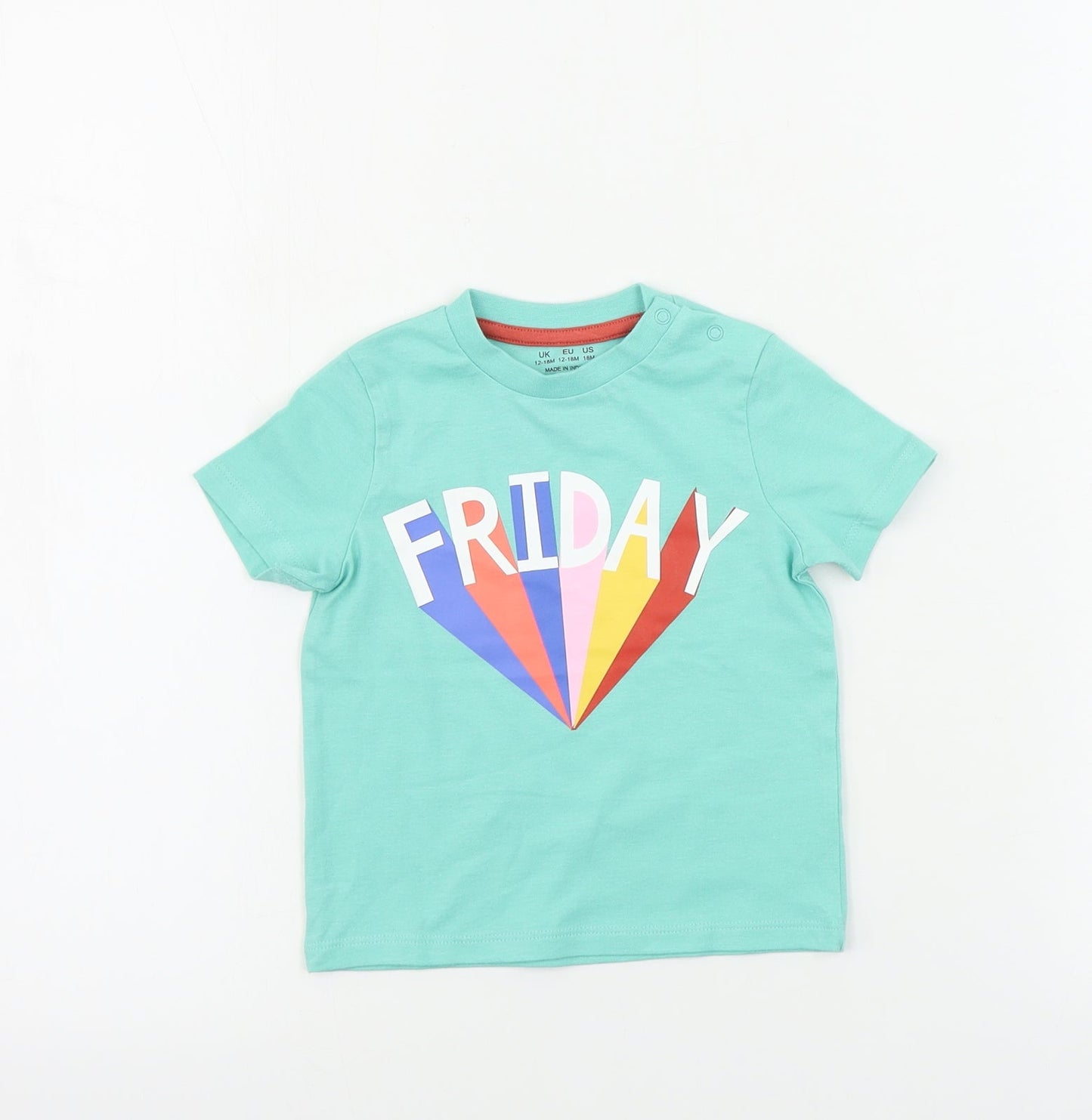 F&F  Boys Green   Basic T-Shirt Size 12-18 Months