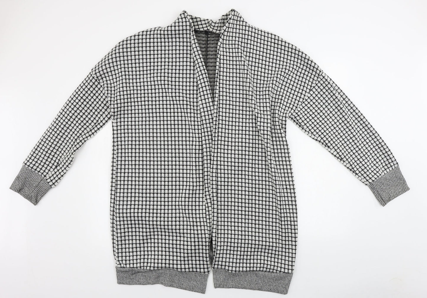 Preworn  Womens Grey Check  Cardigan Jumper Size L