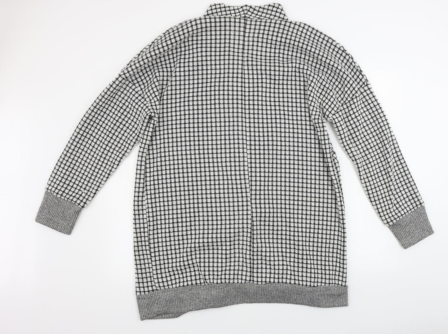 Preworn  Womens Grey Check  Cardigan Jumper Size L