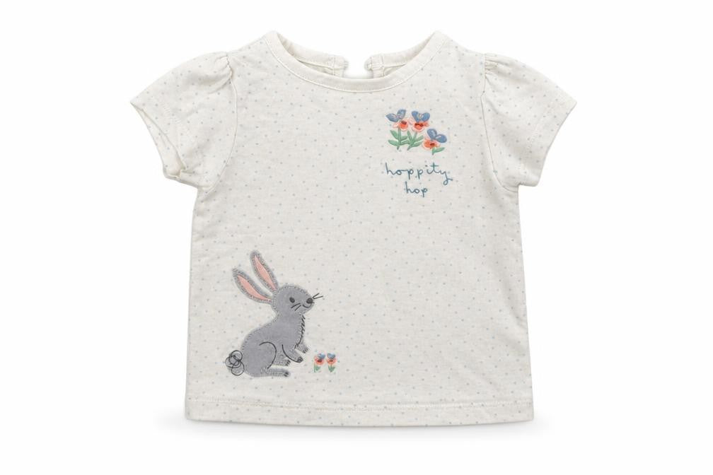 Marks and Spencer  Girls White Polka Dot  Basic T-Shirt Size 3-6 Months