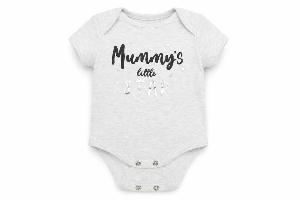 pep&co Girls Grey   Babygrow One-Piece Size 0-3 Months