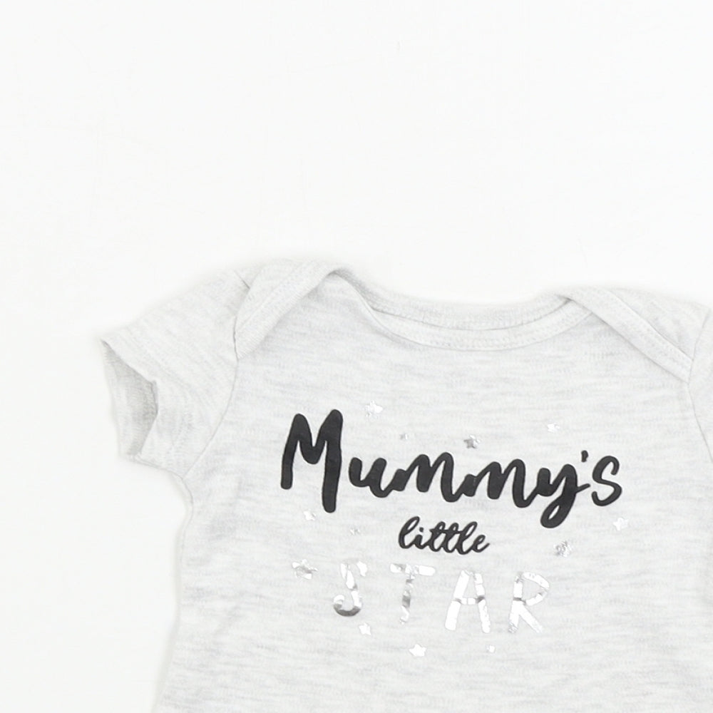 pep&co Girls Grey   Babygrow One-Piece Size 0-3 Months
