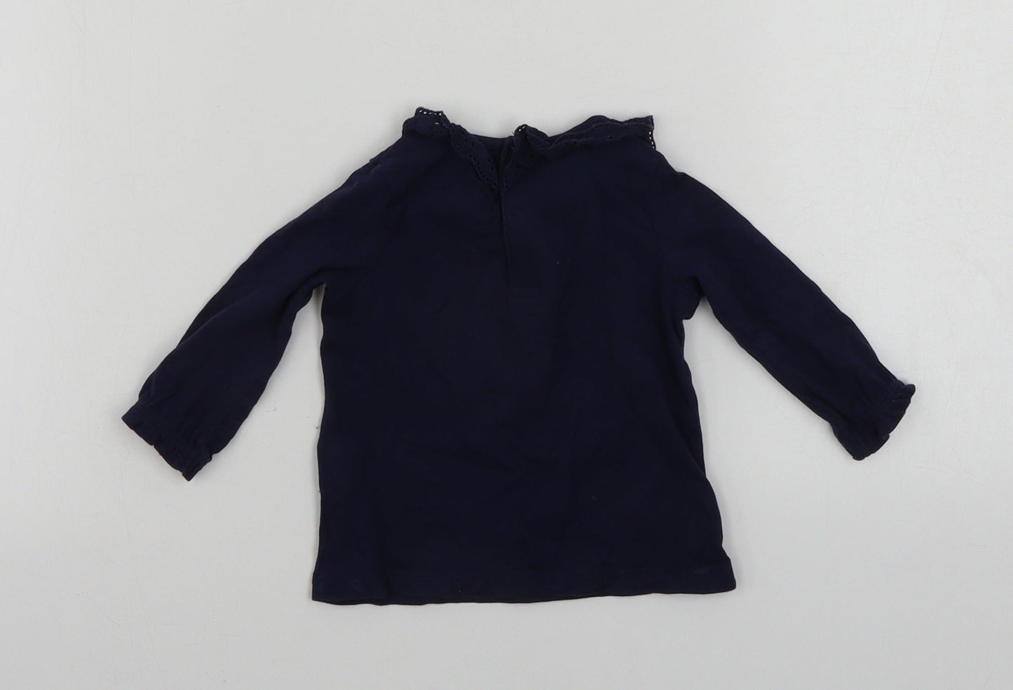 fred & flo Girls Blue   Basic T-Shirt Size 0-3 Months