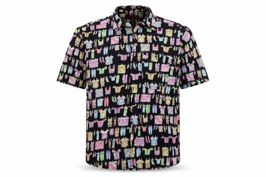 Snooker Mens Black    Button-Up Size 42