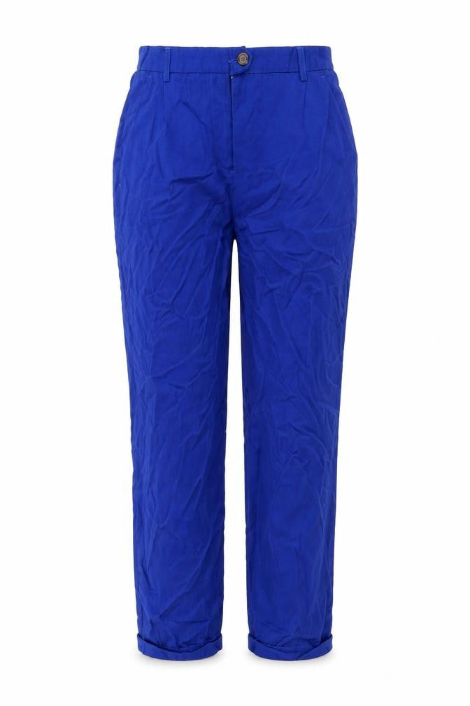 Front view of Vera Moda women’s blue trousers, size UK 36, 26-inch leg
