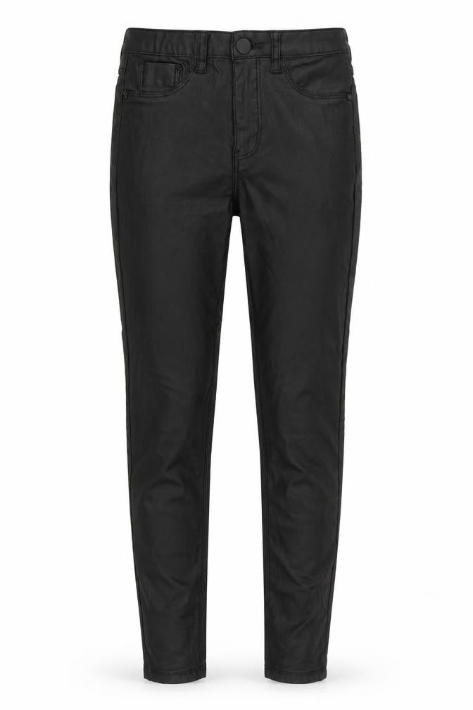 Front view of Denim & Co. women’s black skinny jeans, size UK 4, 28-inch leg