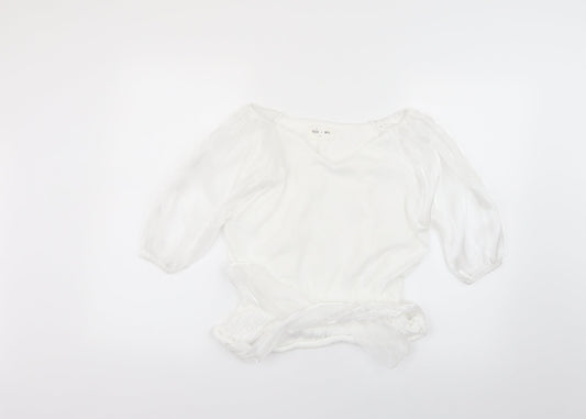 indie+ moi Womens White   Basic Blouse Size 12