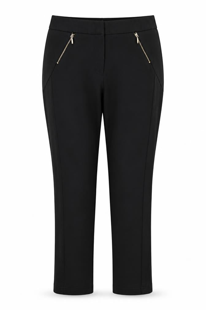 Front view of Atmosphere women’s black trousers, size UK 12, 25-inch leg